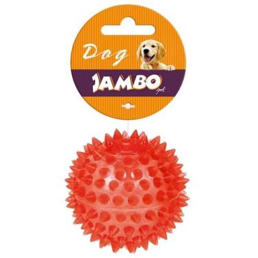 Imagem de Brinquedo Jambo Bola TPR Espinho com Som Vermelha- P