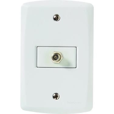Imagem de Conjunto 4x2 Com 1 Tomada Tv/sat Coaxial Tramontina Lux2 Branco Tramontina