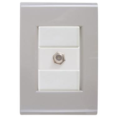 Imagem de Cj Tomada Conexão Tv Sat Coaxial Liz Fendi Tramontina Completo Pronto Tramontina