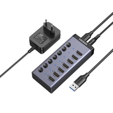 Imagem de Usbhub Ugreen 5gbps 7 Portas Usb3.0 Divisor Com Interruptor Individual Com 12v Hub Usb...