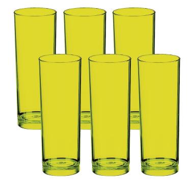 Imagem de Jogo De Copos 6 Peças Long Drink Plástico Festas Eventos Top Cor:verde
