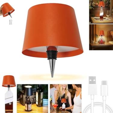 Imagem de Geojec Lâmpada de garrafa sem fio, lâmpada portátil de LED sem fio com 3 modos de luz, cabeça de luz recarregável, luminária de mesa sensível ao toque para quarto, lâmpadas de decoração, presentes de