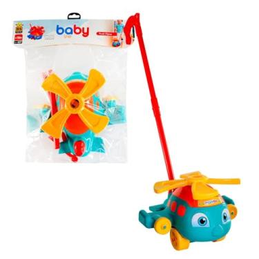 Imagem de Avião de Brinquedo Infantil para Empurrar e Puxar, 34cm Comprimento, 29cm Largura, 16cm Altura