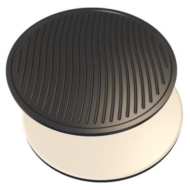 Imagem de WINTRON Combinação De Chapa Para Pizza Com Pedra Grelhar; Tábua Cerâmica Reversível Redonda 30 Cm; Acessório Churrasco Quintal Fogão/Forno Pizza/Churrasqueiras A Gás E Carvão; Resistente Choques Tér