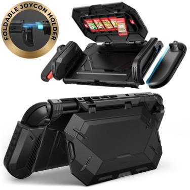 Imagem de i-Blason Capa Protetora Para Nintendo Switch 2 Com Suporte Encaixável [Suporte Dobrável Joysticks] [Armazenamento Cartões De Jogo] [Design Ergonômico] Multifuncional Pegada Confortável 2, Preta