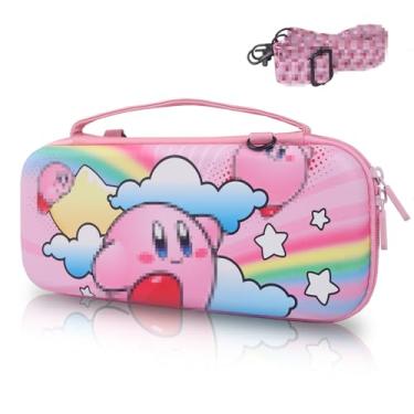 Imagem de TIKOdirect Estojo De Transporte Para Nintendo Switch E Modo Oled, Linda Bolsa Viagem Portátil Com Design Atualizado Interior Rosa Alça Ombro Ajustável, Kirby