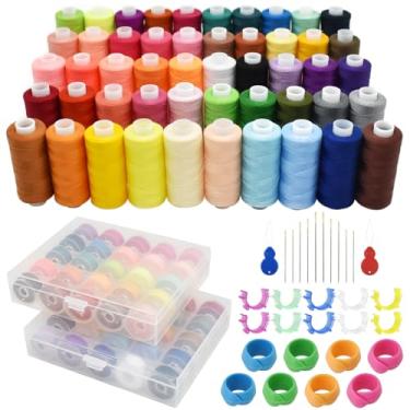 Imagem de BDS-HOME Kits De 100 Linhas Bobina, 400 Jardas Por Conjunto Carretel Linha Poliéster, Pré-Enrolada Correspondente, Organizadores, Agulhas E Enfiadores Agulha Para Mão, Bordado, Máquinas Costura, Art