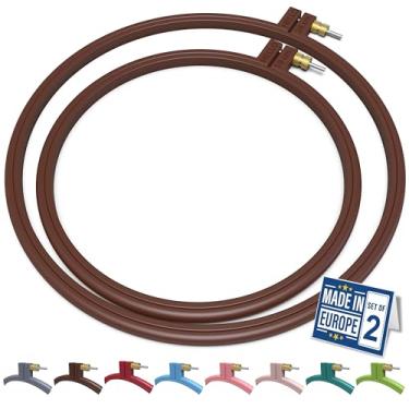 Imagem de Maker Susan Bastidor De Plástico Para Bordado, Ponto Cruz Hello Series Iniciantes, Agulha Perfurada Costura, Projetos (Marrom, Conjunto 2 Peças)