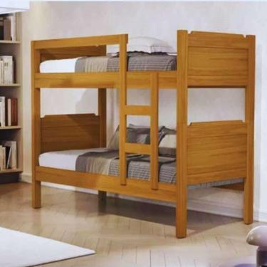 Imagem de Beliche Bicama Solteiro Padrão Escada Grade Proteção Vira 2 Camas Nature