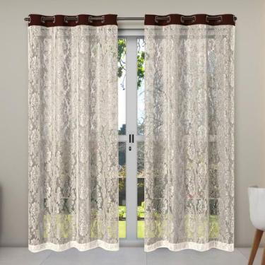 Imagem de Cortina Renda 2,80m x 2,30m Apartamento Oxford Sala Quarto Janela Cozi