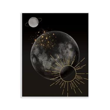 Imagem de Stupell Industries Design de arte minimalista de placa de parede de galáxia planetária por Daniela Santiago, 28 x 35 cm