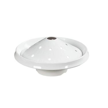 Imagem de TROSIQUANJIA Utensílios de mesa esmaltados delicados estilo nórdico com personalidade criativa redonda - bandeja de gelo seco de 32 cm com rede [branco]