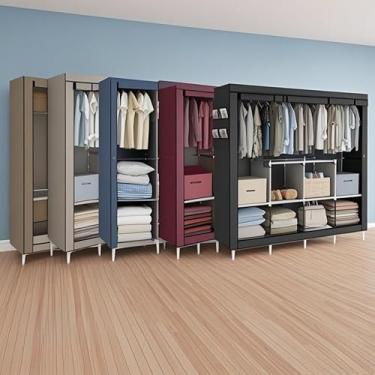 Imagem de Guarda Roupa Dobrável Organizador De Roupas Portátil Multiuso Armário Organizador 4 Divisórias(ALEATORIO)