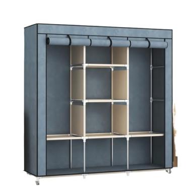 Imagem de Organizador de roupas portátil dobrável de alta capacidade Fácil de montar(Azul)