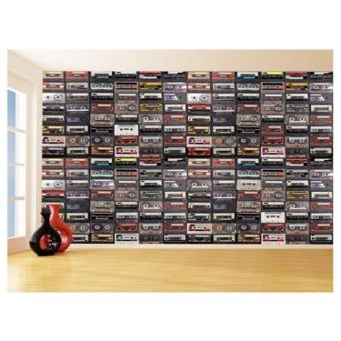 Imagem de Papel De Parede 3D Musica Fitas Cassete Painel 3,5M Mus90 - Você Decor