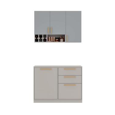 Imagem de Cozinha Compacta Itatiaia Essence 120cm em Madeira Fendi/gris