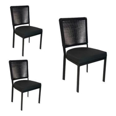 Imagem de Kit 03 Cadeiras Moderna Em Alumínio Área De Churrasqueira - Aluminium 