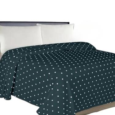 Imagem de Cobertor de Microfibra Manta Casal Antialérgico Estampado Poá Quentinho(VERDE ESCURO)