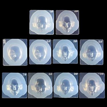 Imagem de appuivbt Molde de silicone para fondant de rosto humano 3D, moldes de resina epóxi de cabeça de boneca, para fazer bonecas, artesanato faça você mesmo
