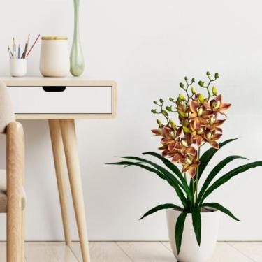 Imagem de kit 6 Hastes de Orquídea Dançante Artificial para Composição de Quadro