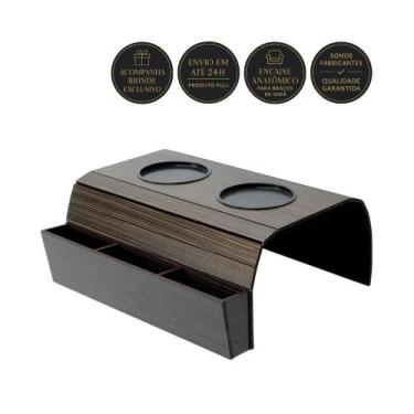 Imagem de Porta Copos E Controle pra Sofá Esteira de MDF - BOX FAN, Tabaco