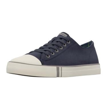 Imagem de Ben Sherman Tênis masculino Hadley Lo com cadarço casual - bege, Azul desbotado/branco sussurro/cinza caramelo, 38
