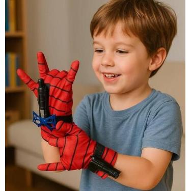 Imagem de Luva Homem Aranha Personagem Fantasia Boneco Lança Teia Brinquedo Infa