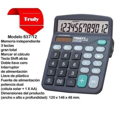 Imagem de Calculadora De Mesa 12 Dígitos 837-12 Truly