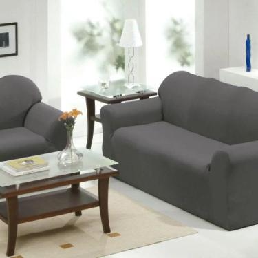 Imagem de Jogo Capa Para Sofá 2 E 3 Lugares Cinza Bene Casa