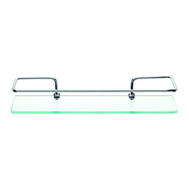 Imagem de Atlas - Prateleira de Vidro com Bordas Lapidadas de 40x10cm e Haste Metálica com Buchas e Parafusos para Fixação