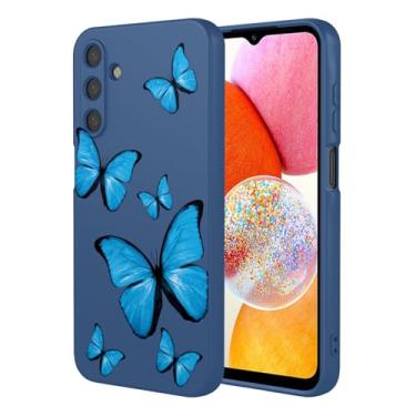 Imagem de KOARWVC Capa de telefone para Galaxy A14 5G, capa para Samsung A14 4G SM-A146U, design de padrão de borboleta, fina, protetora, macia, amortecedora, capa de telefone para Samsung Galaxy A14 borboleta
