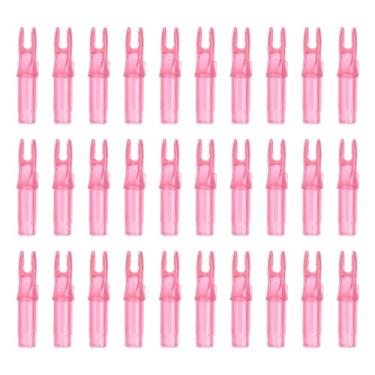 Imagem de PATIKIL Flechas para tiro com arco 6,2 mm, pacote com 30 peças de plástico para inserção de flecha de substituição para caça e tiro arco recurvo, rosa transparente