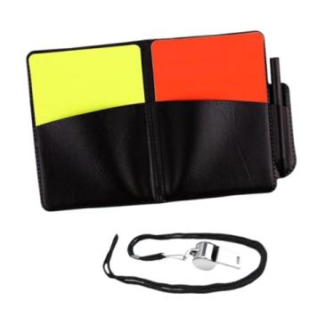 Imagem de Colaxi Cartões de árbitro de futebol, cartão de advertência, equipamento de árbitro de fácil visibilidade, cartões vermelhos e amarelos para esportes ao ar