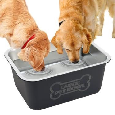 Imagem de Bwogue Tigela de água extra grande para cães de 3 galões para raças grandes, tigela de aço inoxidável durável para cães de alta capacidade para água e comida para cães, 1 pacote
