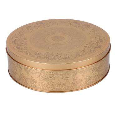 Imagem de Amosfun Lata Para Biscoitos Com Tampa - Caixas Redondas De Folha Flandres 6,6" Doces, Lanches, Chocolates, Confeitaria, Recipiente Armazenamento