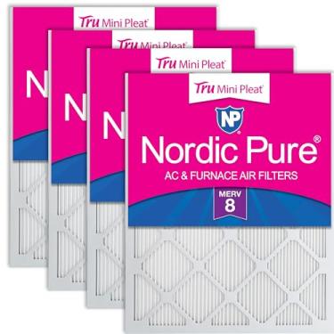 Imagem de Nordic Pure Filtros de ar para forno Tru Mini Pleat MERV 8 AC – 2,5 x mais meios para maior duração, filtragem de alta eficiência, filtragem de alta eficiência, pacote com 4