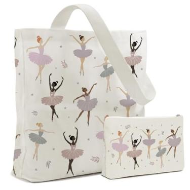 Imagem de LARIAU Sacola de lona de ginástica para meninas, amigas, presentes de aniversário para mulheres, sacola de lona com bolsa de maquiagem para viagens, trabalho