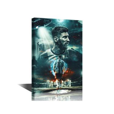 Imagem de Arte de parede em tela TISHIRON Messi Soccer Star 40x60cm com moldura