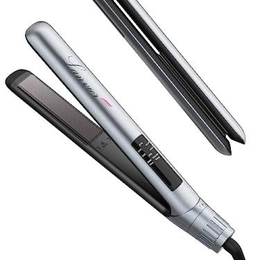 Imagem de LANVIER Hair Straightener Flat Iron, 2 in 1 Hair Straightener and Curler, Nano Silver Tourmaline Titanium Ceramic Flat Iron, 15s Fast Heating, Rotating Temp Dial, Smart LED, Dual Voltage Hair Styler
