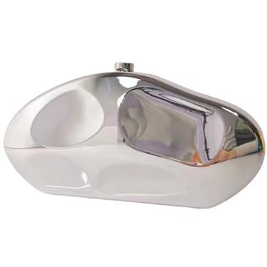 Imagem de louceko Bolsa de ombro feminina com corrente em forma de concha bolsa de mão acrílica moderna bolsa de casamento bolsa clutch, Prata