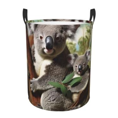 Imagem de Cesto de lavanderia familiar Koala dobrável, impermeável, cesto de armazenamento de roupas com alças, pano Oxford, organizador de brinquedos, cesta para banheiro, lavanderia, quarto, médio