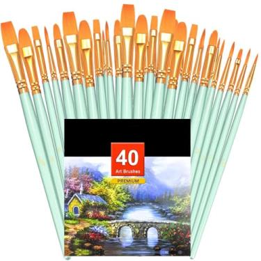 Imagem de Conjunto de pincéis de tinta, pincéis de ponta redonda, pincéis de nylon para modelagem, arte, acrílico, aquarela, pintura a óleo e guache, pintura rupestre, arte de unhas faciais, detalhes em