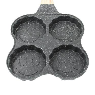 Imagem de Frigideira 4 Ovos Antiaderente Com Alça Hamburguer Panqueca Cozinha Preto