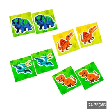 Imagem de Jogo da Memória 24 Peças Dinossauros - Tudo em Caixa