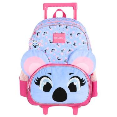 Imagem de Mochila Infantil Escolar de Rodas Bichinhos Fofos - Maxlog, Lilás