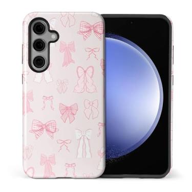Imagem de ilikediy Capa para Samsung Galaxy S25 Plus, HL2 Coquette Pink Ribbon Bow Hybrid 2 Layer Hard Shell Silicone Protective Pattern Design Case