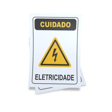 Imagem de Kit 3 Placas sinalização 15x21cm EM PVC PL(139) - Tema: Cerca Elétrica