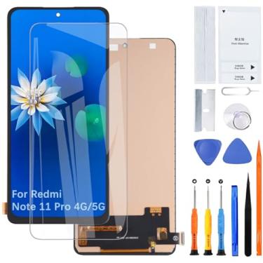 Imagem de Tela de exibição para Redmi Note 11 Pro 4G/5G TFT 2201116TG 2201116TI 21091116I 2201116SG Conjunto de substituição de tela LCD com kit
