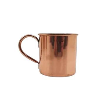 Imagem de Caneca Lisa com Borda Moscow Mule Drink Cobre e Alça 350ml - Metal Art