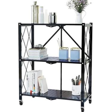 Imagem de Prateleira/Estante Dobrável 3 Andares C/ Rodinhas Metálica - Knakasaki